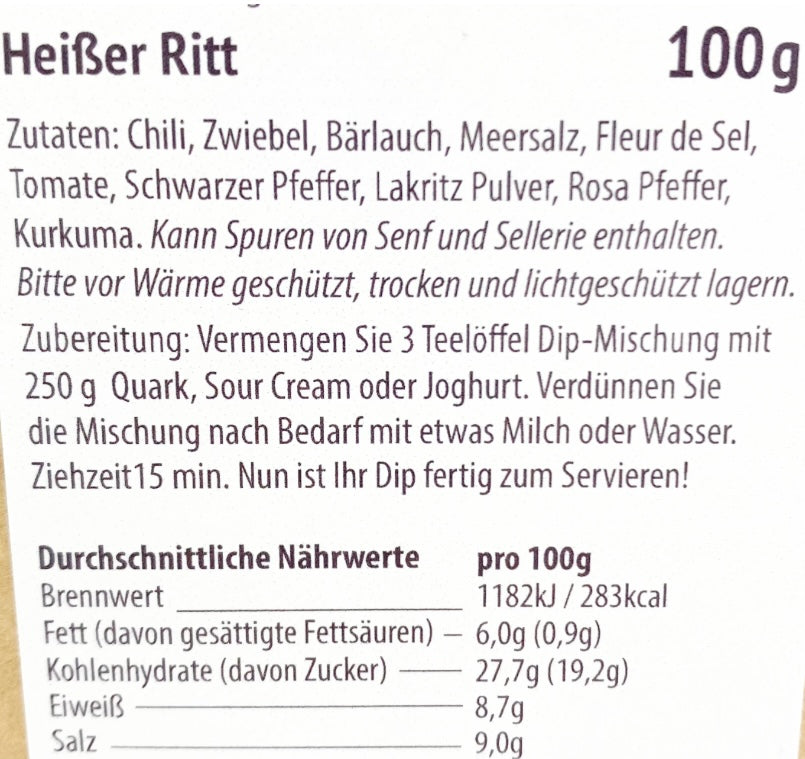 Heißer Ritt Gewürzmischung