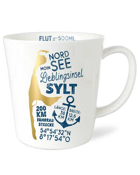 Sylt Becher - Sylt Vintage gold-blau 500ml